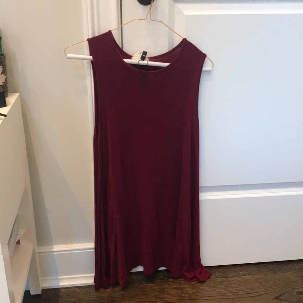 maroon tshirt dress